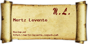 Mertz Levente névjegykártya